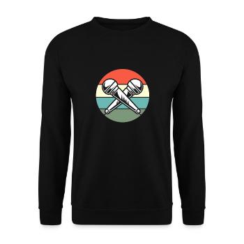 Karaoke Microphone - Unisex Sweatshirt - black - Front - Alina (178cm) & Michal (187cm)
