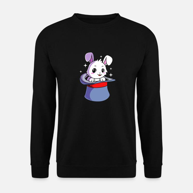 Zauberer Magie Magier Hase - Unisex Pullover - Schwarz