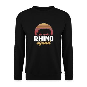 Nashorn Rhino Einhorn - Unisex Pullover - Schwarz - Vorne - Alina (178cm) & Michal (187cm)