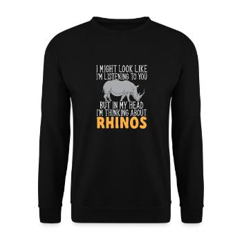 Rhino Rhino Unicorn - Unisex Sweatshirt - black - Front - Alina (178cm) & Michal (187cm)
