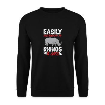 Rhino Rhino Unicorn - Unisex Sweatshirt - black - Front - Alina (178cm) & Michal (187cm)