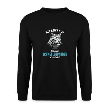 Snow Leopard Schneeleoparden Schneeleopard - Unisex Sweatshirt - black - Front - Alina (178cm) & Michal (187cm)