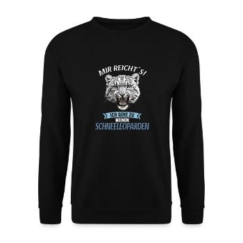 Snow Leopard Schneeleoparden Schneeleopard - Unisex Sweatshirt - black - Front - Alina (178cm) & Michal (187cm)