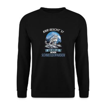 Snow Leopard Schneeleoparden Schneeleopard - Unisex Sweatshirt - black - Front - Alina (178cm) & Michal (187cm)