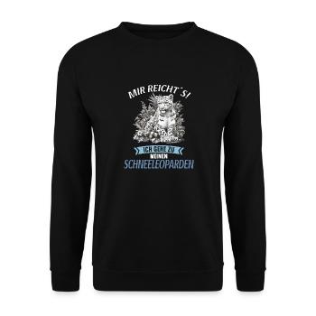 Snow Leopard Schneeleoparden Schneeleopard - Unisex Sweatshirt - black - Front - Alina (178cm) & Michal (187cm)
