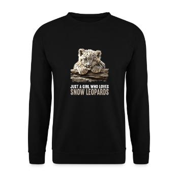 Snow Leopard Schneeleoparden Schneeleopard - Unisex Sweatshirt - black - Front - Alina (178cm) & Michal (187cm)