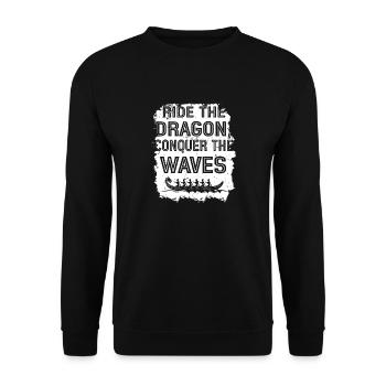 Chevauchez le dragon, conquérez les vagues - Sweat-shirt Unisexe - noir - Devant - Alina (178cm) & Michal (187cm)