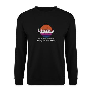 Chevauchez le dragon, conquérez les vagues - Sweat-shirt Unisexe - noir - Devant - Alina (178cm) & Michal (187cm)