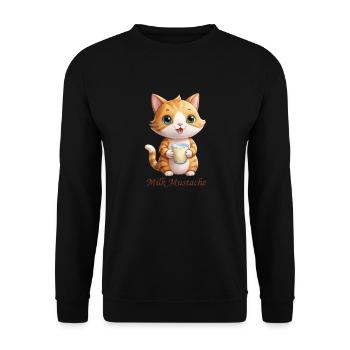 KATZEN, MILCHSCHNURRBART - Unisex Pullover - Schwarz - Vorne - Alina (178cm) & Michal (187cm)