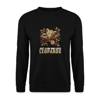 Leoparden Leopard - Unisex Pullover - Schwarz - Vorne - Alina (178cm) & Michal (187cm)