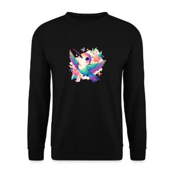 Hummingbird Kolibris Kolibri - Unisex Pullover - Schwarz - Vorne - Alina (178cm) & Michal (187cm)