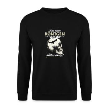 Röntgen Schwarzer Humor und makaberer Stil - Unisex Pullover - Schwarz - Vorne - Alina (178cm) & Michal (187cm)