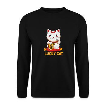Porte-bonheur Maneki Neko Japon - Sweat-shirt Unisexe - noir - Devant - Alina (178cm) & Michal (187cm)