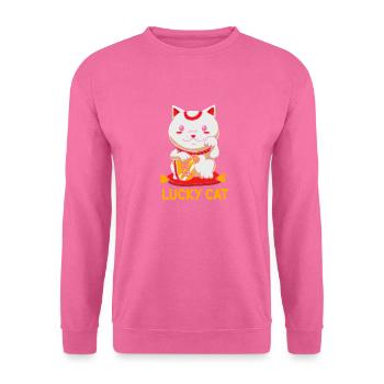 Maneki Neko Japan Glücksbringer - Unisex Pullover - Pink - Vorne