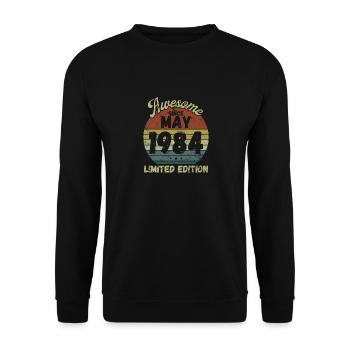Awesome since May 1984 - Birthday - Unisex Sweatshirt - black - Front - Alina (178cm) & Michal (187cm)