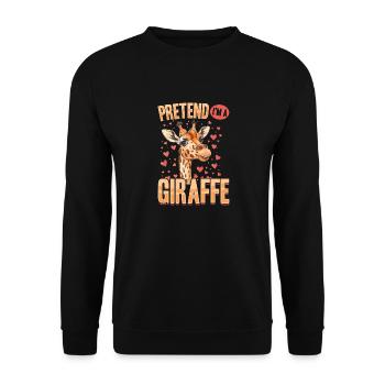 Drôle d’animal girafe prétendre que je suis une girafe - Sweat-shirt Unisexe - noir - Devant - Alina (178cm) & Michal (187cm)