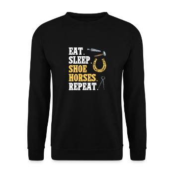 Farrier Horseshoe Horseshoeing - Unisex Sweatshirt - black - Front - Alina (178cm) & Michal (187cm)