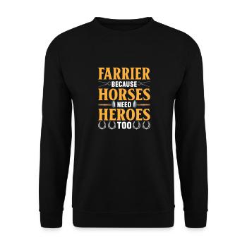 Farrier Horseshoe Horseshoeing - Unisex Sweatshirt - black - Front - Alina (178cm) & Michal (187cm)