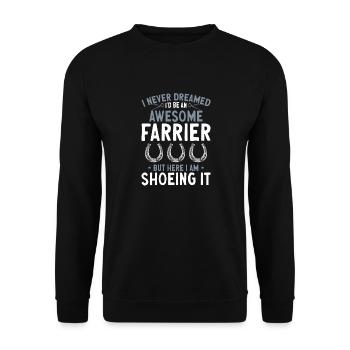 Farrier Horseshoe Horseshoeing - Unisex Sweatshirt - black - Front - Alina (178cm) & Michal (187cm)