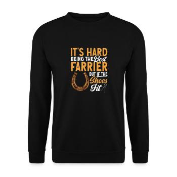 Farrier Horseshoe Horseshoeing - Unisex Sweatshirt - black - Front - Alina (178cm) & Michal (187cm)