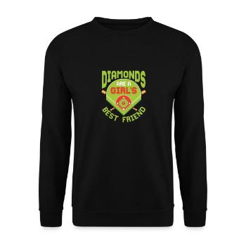Les diamants sont les meilleurs amis d’une fille Baseball Softbal - Sweat-shirt Unisexe - noir - Devant - Alina (178cm) & Michal (187cm)
