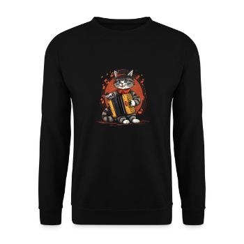 Akkordeon Instrument Akkordeonspieler - Unisex Pullover - Schwarz - Vorne - Alina (178cm) & Michal (187cm)
