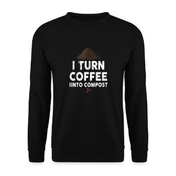 Je transforme le café en compost Blue Planet - Sweat-shirt Unisexe - noir - Devant - Alina (178cm) & Michal (187cm)