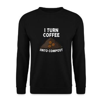 Je transforme le café en compost Blue Planet - Sweat-shirt Unisexe - noir - Devant - Alina (178cm) & Michal (187cm)
