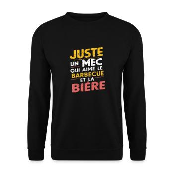 Barbecue beer - BBQ humor - Unisex Sweatshirt - black - Front - Alina (178cm) & Michal (187cm)