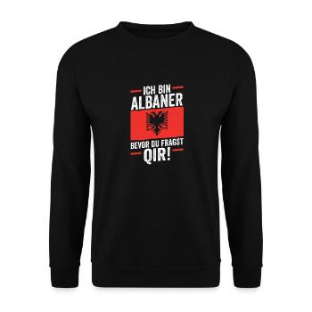 Albanians Albanian Albania - Unisex Sweatshirt - black - Front - Alina (178cm) & Michal (187cm)