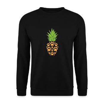 Patte de chien ananas drôle de fruit tropical animal jeu de mots - Sweat-shirt Unisexe - noir - Devant - Alina (178cm) & Michal (187cm)