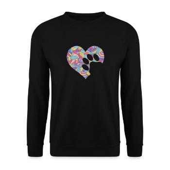 Colorful Paw Heart Fun Animal Pawprint Veterinary - Unisex Sweatshirt - black - Front - Alina (178cm) & Michal (187cm)