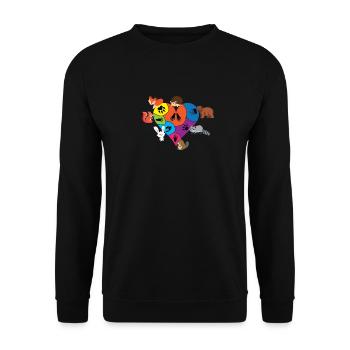 Pawprints Heart With Animals And Their Paws Funny - Unisex Sweatshirt - black - Front - Alina (178cm) & Michal (187cm)