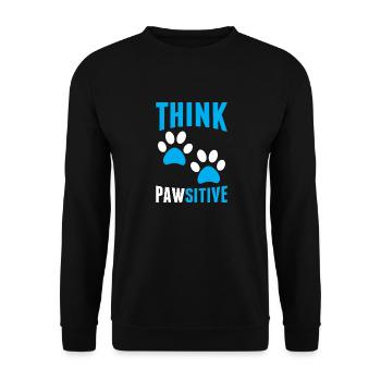 Think Pawsitive Funny Dog Pawprint Humor Animal - Unisex Sweatshirt - black - Front - Alina (178cm) & Michal (187cm)
