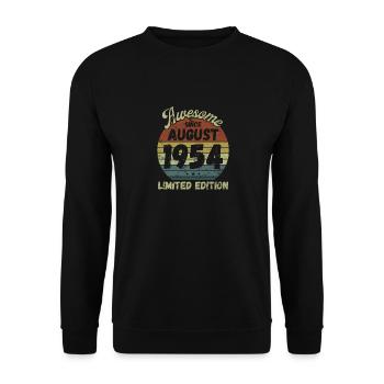 Awesome since August 1954 - Geburtstag - Unisex Pullover - Schwarz - Vorne - Alina (178cm) & Michal (187cm)