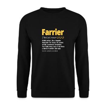 Farrier Horseshoe Horseshoeing - Unisex Sweatshirt - black - Front - Alina (178cm) & Michal (187cm)