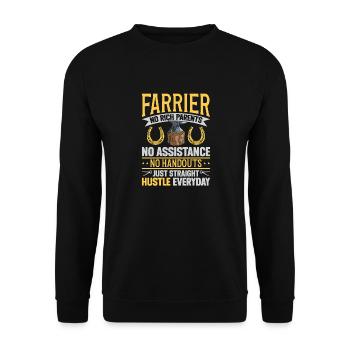 Farrier Horseshoe Horseshoeing - Unisex Sweatshirt - black - Front - Alina (178cm) & Michal (187cm)
