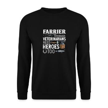 Farrier Horseshoe Horseshoeing - Unisex Sweatshirt - black - Front - Alina (178cm) & Michal (187cm)