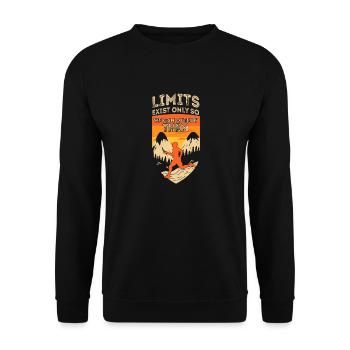 Limits Exist Only So We Can Outrun Them - Unisex Sweatshirt - black - Front - Alina (178cm) & Michal (187cm)