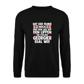 Georgier Georgien - Unisex Pullover - Schwarz - Vorne - Alina (178cm) & Michal (187cm)