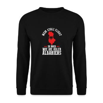 Albanians Albanian Albania - Unisex Sweatshirt - black - Front - Alina (178cm) & Michal (187cm)
