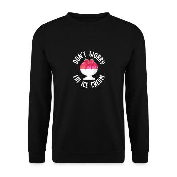 Ne vous inquiétez pas Mangez de la crème glacée Summer Scoop Cone - Sweat-shirt Unisexe - noir - Devant - Alina (178cm) & Michal (187cm)