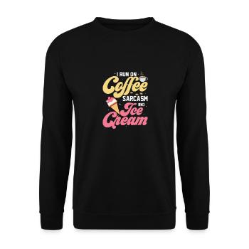 I Run On Coffee Sarcasm And Ice Cream Summer Scoop - Unisex Pullover - Schwarz - Vorne - Alina (178cm) & Michal (187cm)