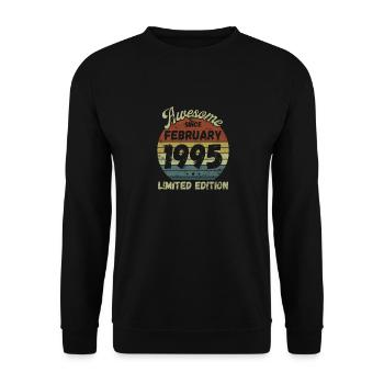 Awesome since February 1995 - Geburtstag - Unisex Pullover - Schwarz - Vorne - Alina (178cm) & Michal (187cm)