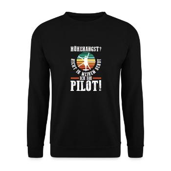 Pilot Flying Aviator Helicopter Helicopter - Unisex Sweatshirt - black - Front - Alina (178cm) & Michal (187cm)