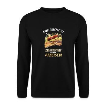 Ant Ameisen Ameise - Unisex Pullover - Schwarz - Vorne - Alina (178cm) & Michal (187cm)