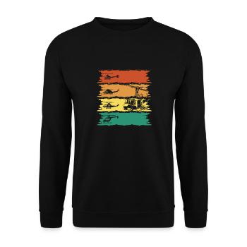 Pilot Fliegen Flieger Helikopter Hubschrauber - Unisex Pullover - Schwarz - Vorne - Alina (178cm) & Michal (187cm)