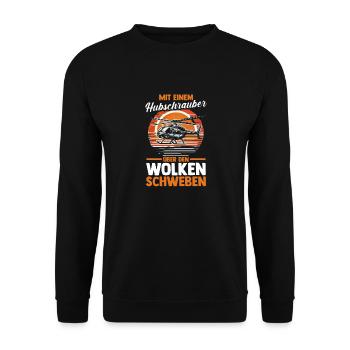 Pilot Helikopter Hubschrauber - Unisex Pullover - Schwarz - Vorne - Alina (178cm) & Michal (187cm)