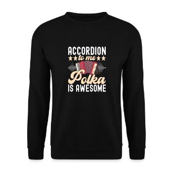Akkordeon Instrument Akkordeonspieler - Unisex Pullover - Schwarz - Vorne - Alina (178cm) & Michal (187cm)