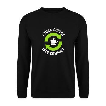 Je transforme le café en compost Blue Planet - Sweat-shirt Unisexe - noir - Devant - Alina (178cm) & Michal (187cm)